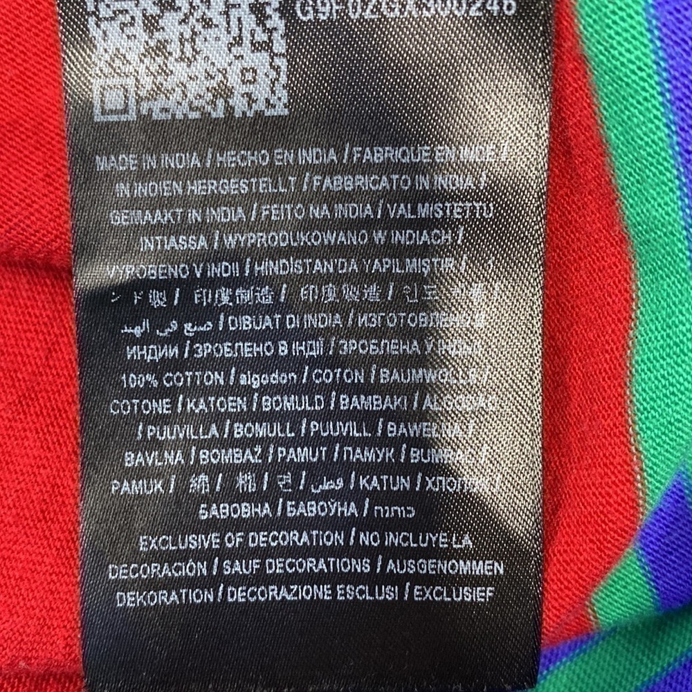 Vintage Guess Originals California Horizontal Multicolor Striped Tshirt Small - Picture 5 of 5